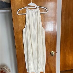 Banana Republic Pleated Cream Skirt